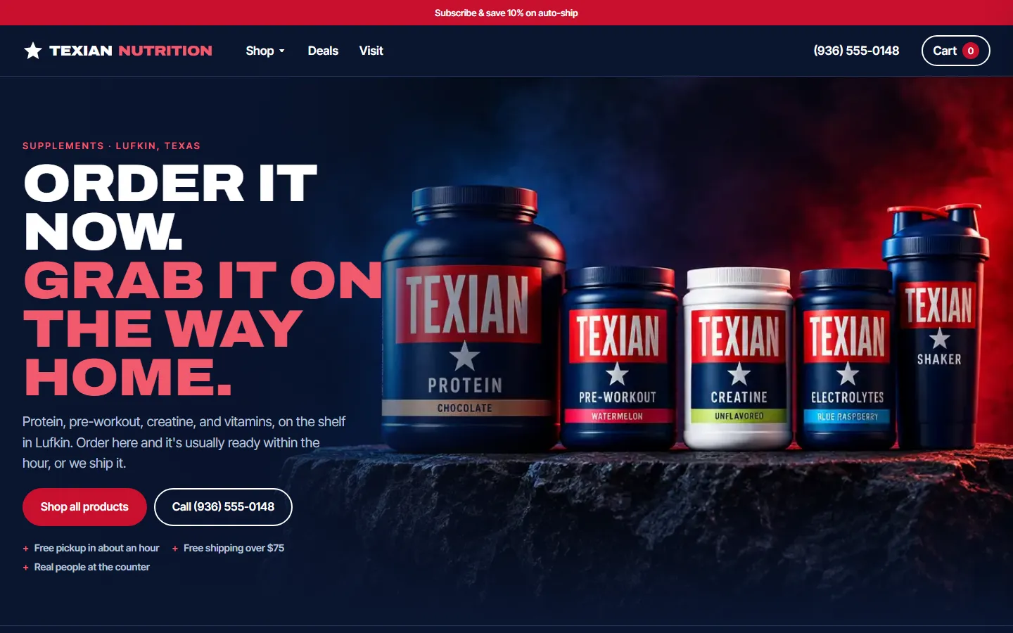 Sample boutiques and nutrition shops website on a computer